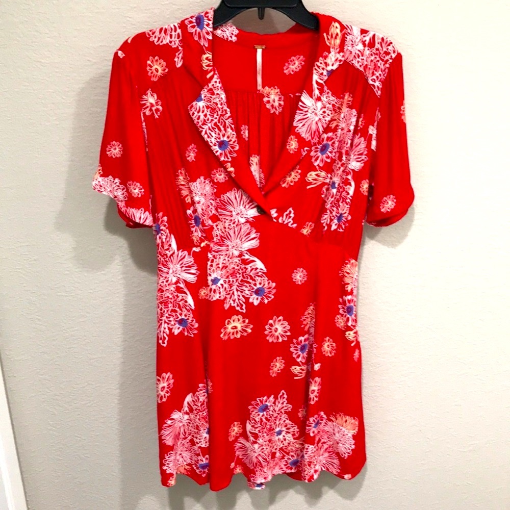 Free people floral print mini dress
